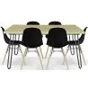 Set Table Hairpin (90x150 cm) + 6 Dining Chairs Nordic Skögur  image 9