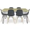 Set Table Hairpin (90x150 cm) + 6 Dining Chairs Nordic Skögur  image 9