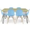 Set Table Hairpin (90x150 cm) + 6 Dining Chairs Nordic Skögur  image 9