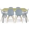 Set Table Hairpin (90x150 cm) + 6 Dining Chairs Nordic Skögur  image 9