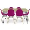 Set Table Hairpin (90x150 cm) + 6 Dining Chairs Nordic Skögur  image 9