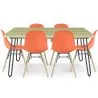 Set Table Hairpin (90x150 cm) + 6 Dining Chairs Nordic Skögur  image 9