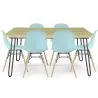 Set Table Hairpin (90x150 cm) + 6 Dining Chairs Nordic Skögur  image 9