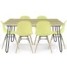 Set Table Hairpin (90x150 cm) + 6 Dining Chairs Nordic Skögur  image 9