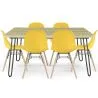 Set Table Hairpin (90x150 cm) + 6 Dining Chairs Nordic Skögur  image 9