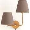 Buy Golden Wall Lamp with Cable and Two Shades - Bretaña Brown 61743