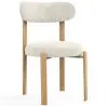 Dining chair Chenille upholstered - Oak effect legs - Ergonomic and modern design - Okare image 9