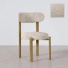 Buy Dining chair Chenille upholstered - Oak effect legs - Ergonomic and modern design - Okare Cream 61786