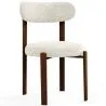 Dining chair upholstered in Chenille – Dark wood-effect legs – Ergonomic and modern design – Okare image 9