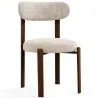 Buy Dining chair upholstered in Chenille – Dark wood-effect legs – Ergonomic and modern design – Okare Cream 61787