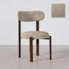 Buy Dining chair upholstered in Chenille – Dark wood-effect legs – Ergonomic and modern design – Okare Taupe 61787