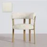 Living room armchair with armrests upholstered in Chenille  – Oak-effect legs – Ergonomic and modern design – Okare image 9