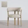 Living room armchair with armrests upholstered in Chenille  – Oak-effect legs – Ergonomic and modern design – Okare image 9