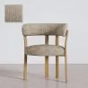 Living room armchair with armrests upholstered in Chenille  – Oak-effect legs – Ergonomic and modern design – Okare image 9