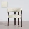 Living room armchair with armrests upholstered in Chenille – Dark wood-effect legs – Ergonomic and modern design – Okare image 9