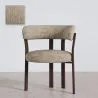 Living room armchair with armrests upholstered in Chenille – Dark wood-effect legs – Ergonomic and modern design – Okare image 9