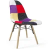 Dining Chair - Patchwork Upholstery - Scandinavian Design and Wooden Legs - Skögur image 9