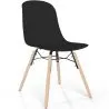 Buy Dining chair with natural wood legs – Modern style and functionality - Broly Black 61792