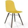 Buy Dining chair with dark wood legs – Modern style and functionality - Broly Pastel yellow 61793