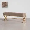 Bench Upholstered In Velvet Fabric With Golden Metal Frame - Vovi image 9