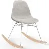 Buy Rocking Chair Modern Fabric Upholstered for Adults - Steel and Wood Legs - Skögur Light grey 61812