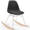 Rocking Chair Modern Fabric Upholstered for Adults - Steel and Wood Legs - Skögur image 9