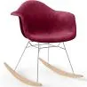Buy Rocking Chair Modern Fabric Upholstered – Nordic Style - Nordika Dark red 61813