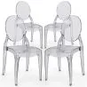 Buy Pack of 4 Dining Chairs Transparent - Estilo Victoria  Grey transparent 61555