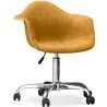 Buy Swivel Velvet Upholstered Office Chair with Wheels - Grev Mustard 60479