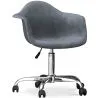 Buy Swivel Velvet Upholstered Office Chair with Wheels - Grev Dark grey 60479