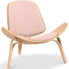 Designer Armchair - Scandinavian Armchair - Fabric Upholstery - Peach - Lucy image 9