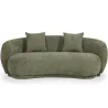Buy Curved Contemporary Style Design Sofa Upholstered in Chenille - 3 Seater - Curvy Olive 61557