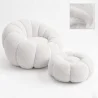 Armchair with Ottoman Upholstered – Soft Fabric – Rubi image 9