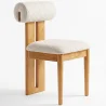 Chair Chenille Upholstered - Light Natural Rubber Wood Frame - Ventor image 9