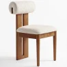 Chair Chenille Upholstered - Dark Natural Rubber Wood Frame - Ventor image 9