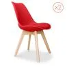 Buy Set of 2 Denisse Scandinavian design chair with cushion - Matt Red 58740