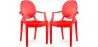 Pack of 2 Transparent Dining Chairs - Armrest Design - Louis XIV image 9
