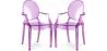 Pack of 2 Transparent Dining Chairs - Armrest Design - Louis XIV image 9