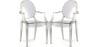 Buy Pack of 2 Transparent Dining Chairs - Armrest Design - Louis XIV Green transparent 58735 - in the EU