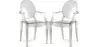 Pack of 2 Transparent Dining Chairs - Armrest Design - Louis XIV image 9