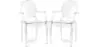 Pack of 2 Transparent Dining Chairs - Armrest Design - Louis XIV image 9