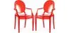 Pack of 2 Transparent Dining Chairs - Armrest Design - Louis XIV image 9