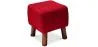 Square Footstool - Linen Upholstered - Wood - Nor image 9