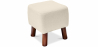 Buy Square Footstool - Linen Upholstered - Wood - Nor Ivory 55340 with a guarantee