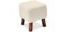 Square Footstool - Linen Upholstered - Wood - Nor image 9