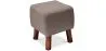 Square Footstool - Linen Upholstered - Wood - Nor image 9