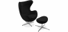 Buy  Egg design armchair with footrest - Fabric upholstered - Brave Black 13657 - in the EU
