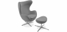 Buy  Egg design armchair with footrest - Fabric upholstered - Brave Light grey 13657 at Privatefloor