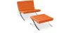 Design armchair with footrest - Leather upholstered - Town image 9