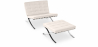 Buy Design armchair with footrest - Leather upholstered - Town Ivory 13184 - prices